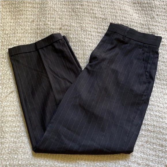 🎩 Kenneth Cole Reaction Size 18 Black Pinstripe Dress Pant - Picture 2 of 7